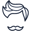 Clipart of hair and a mustache